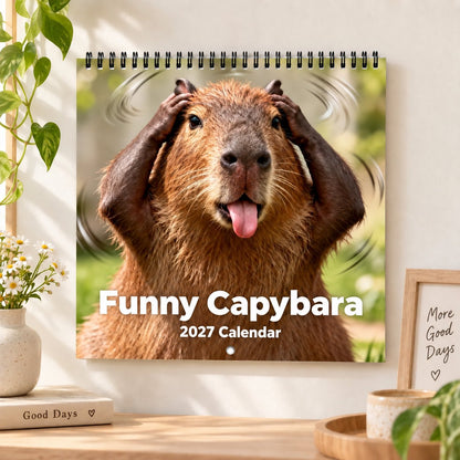🦫📅 Funny Capybara 2027 Wall Calendar – 12 Months of Cute & Playful Capybaras 🌿✨