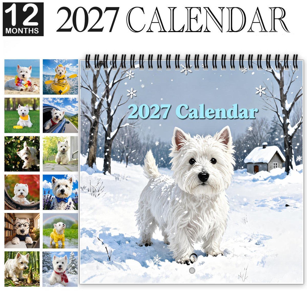 🐶 2027 West Highland White Terrier Calendar – 12 Months of Charming Dog Portraits & Happy Moments