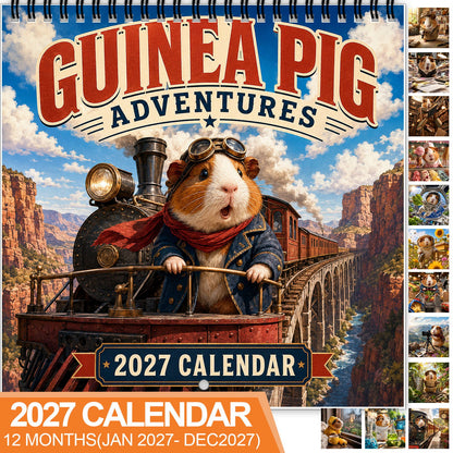 🥰 2027 Cute Guinea Pig Wall Calendar, Monthly Decor And Gift