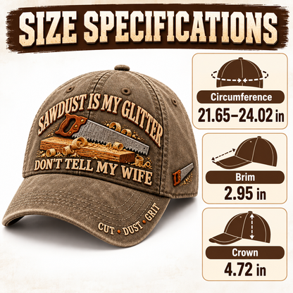 🪚 Sawdust Is My Glitter Woodworker Humor Baseball Cap