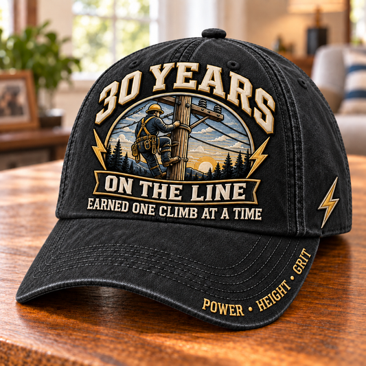 ⚡ 30 Years On The Line Lineman Milestone Baseball Cap