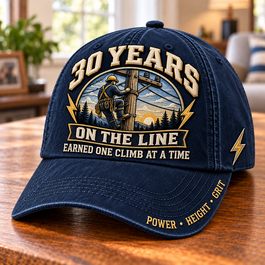 ⚡ 30 Years On The Line Lineman Milestone Baseball Cap