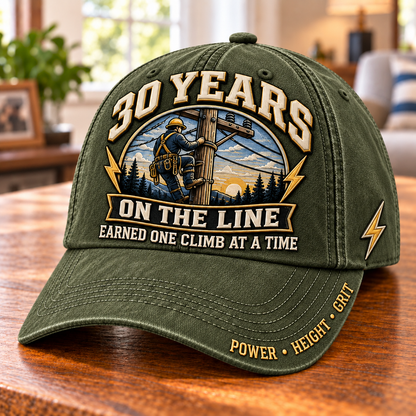 ⚡ 30 Years On The Line Lineman Milestone Baseball Cap