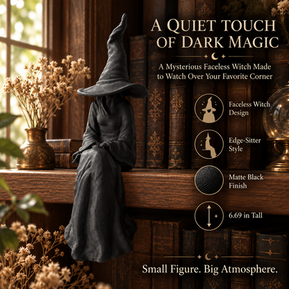 🧙‍♀️🖤Mysterious Perched Bookshelf Figurine