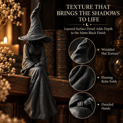 🧙‍♀️🖤Mysterious Perched Bookshelf Figurine