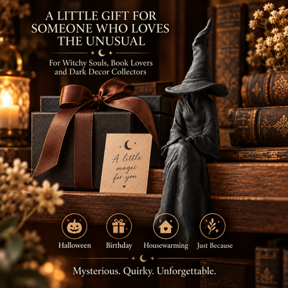 🧙‍♀️🖤Mysterious Perched Bookshelf Figurine