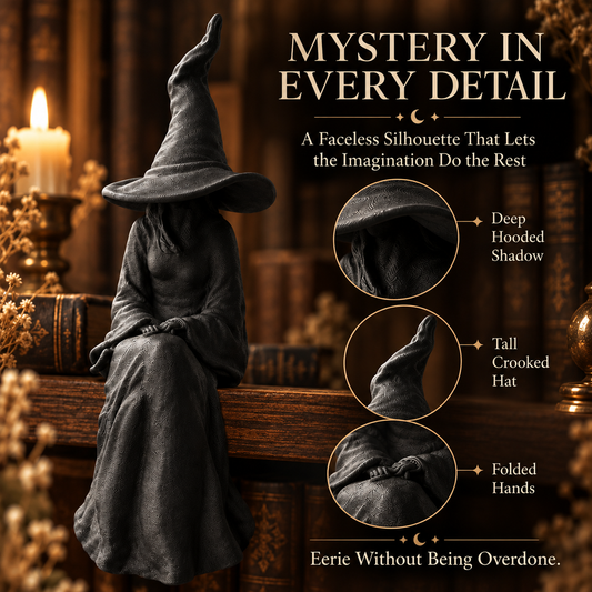 🧙‍♀️🖤Mysterious Perched Bookshelf Figurine