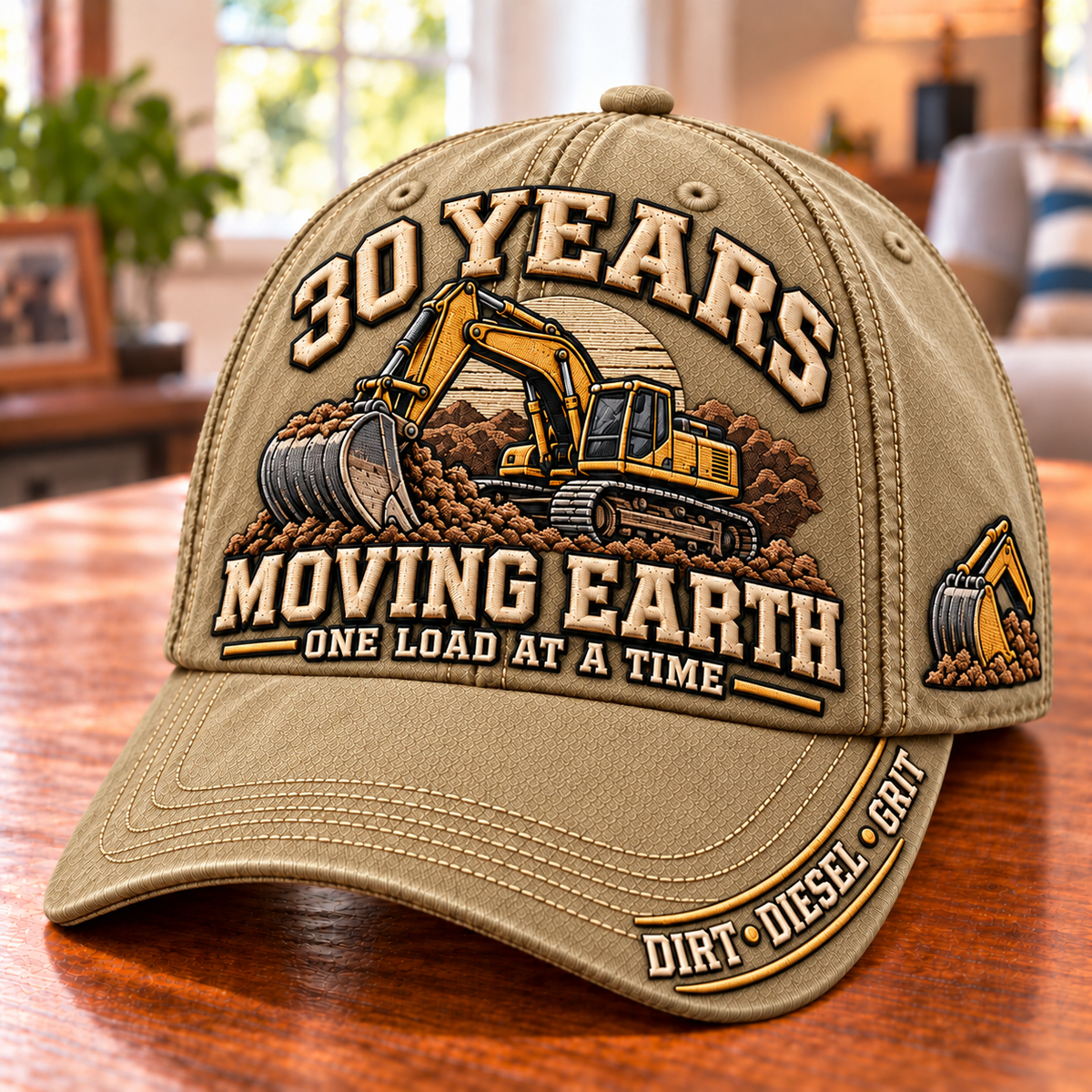 🚜 Personalized Years Moving Earth Heavy Equipment Operator Baseball Cap – Custom Work Anniversary & Retirement Gift