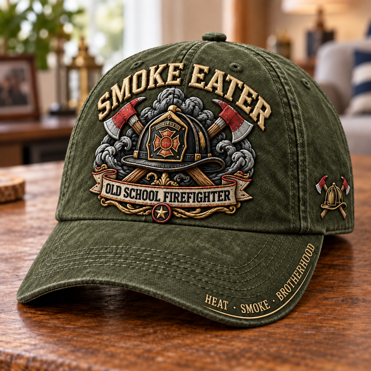 🔥 Smoke Eater Old School Firefighter Baseball Cap