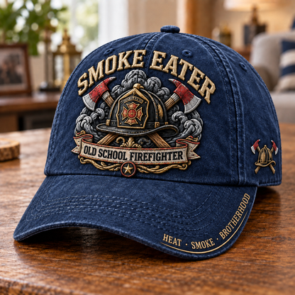 🔥 Smoke Eater Old School Firefighter Baseball Cap