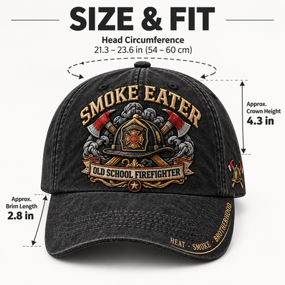 🔥 Smoke Eater Old School Firefighter Baseball Cap