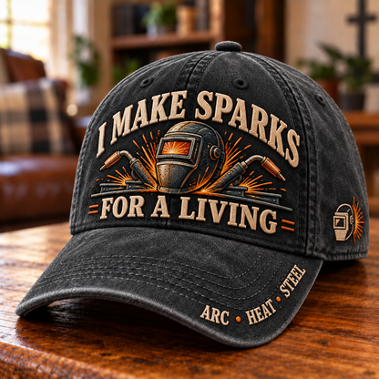 🔥 I Make Sparks For A Living Welder Work Pride Baseball Cap