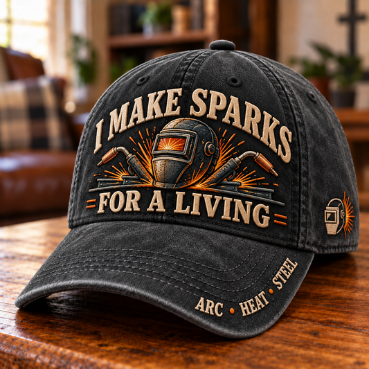 🔥 I Make Sparks For A Living Welder Work Pride Baseball Cap
