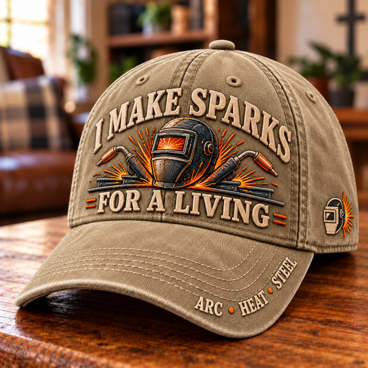 🔥 I Make Sparks For A Living Welder Work Pride Baseball Cap