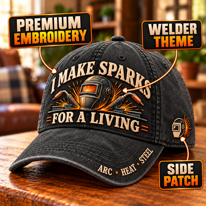 🔥 I Make Sparks For A Living Welder Work Pride Baseball Cap