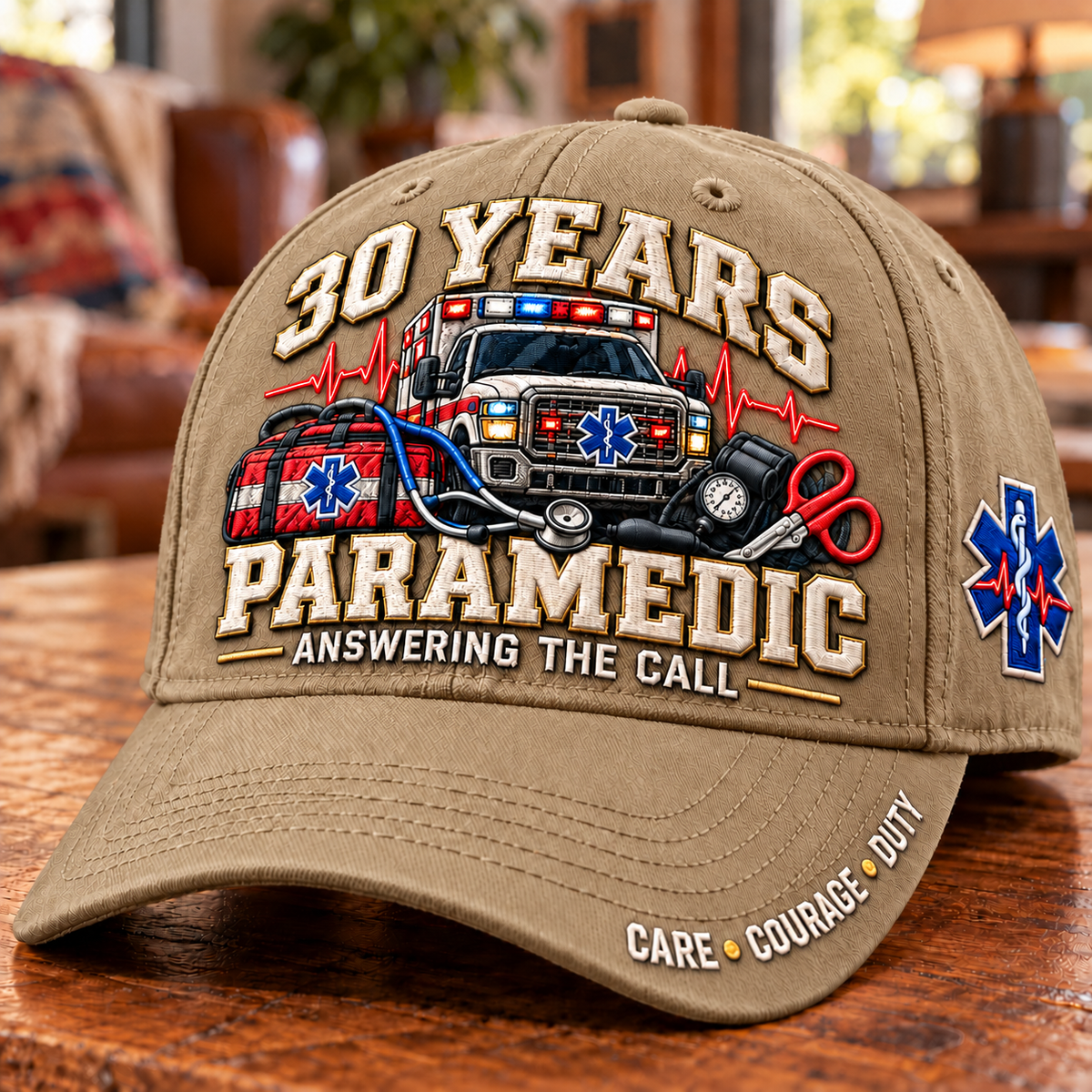 🚑 30 Years Answering The Call Paramedic Milestone Baseball Cap – Customizable Years