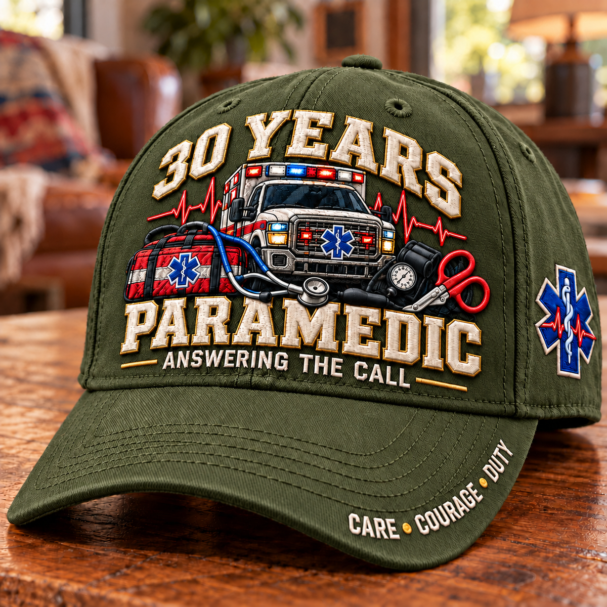 🚑 30 Years Answering The Call Paramedic Milestone Baseball Cap – Customizable Years