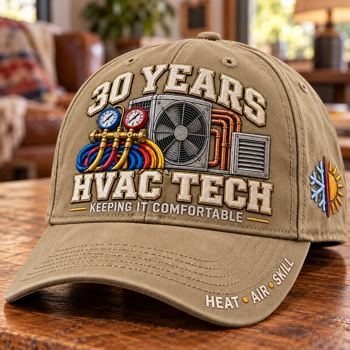 ❄️🔥 30 Years Keeping It Comfortable HVAC Tech Milestone Baseball Cap – Customizable Years