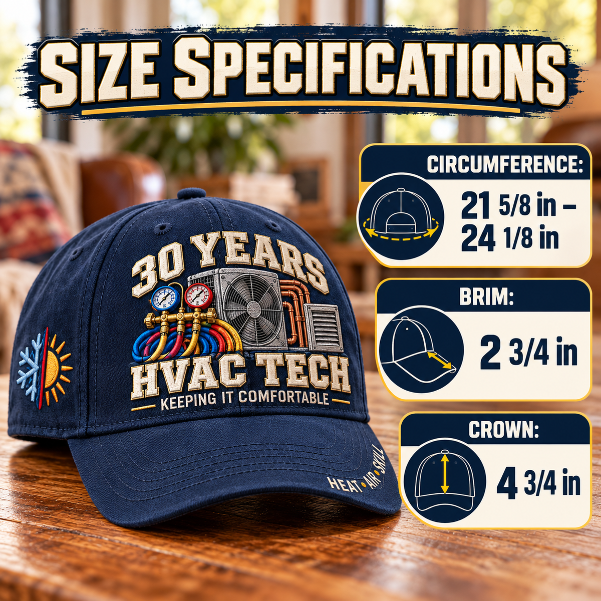 ❄️🔥 30 Years Keeping It Comfortable HVAC Tech Milestone Baseball Cap – Customizable Years