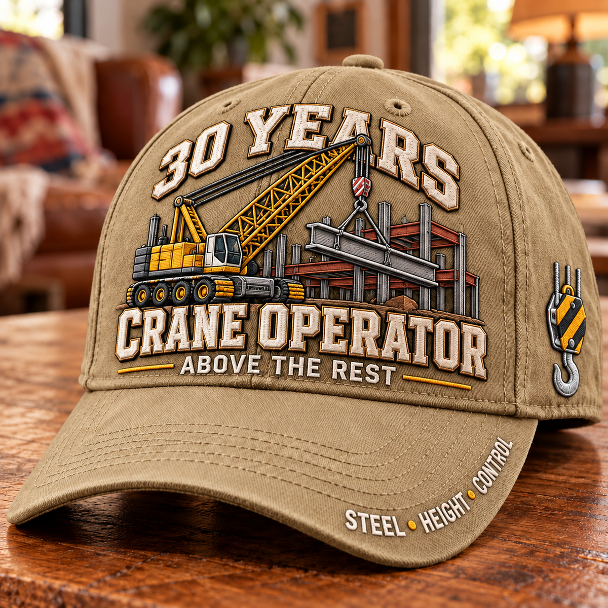 🏗️ 30 Years Above The Rest Crane Operator Milestone Baseball Cap – Customizable Years