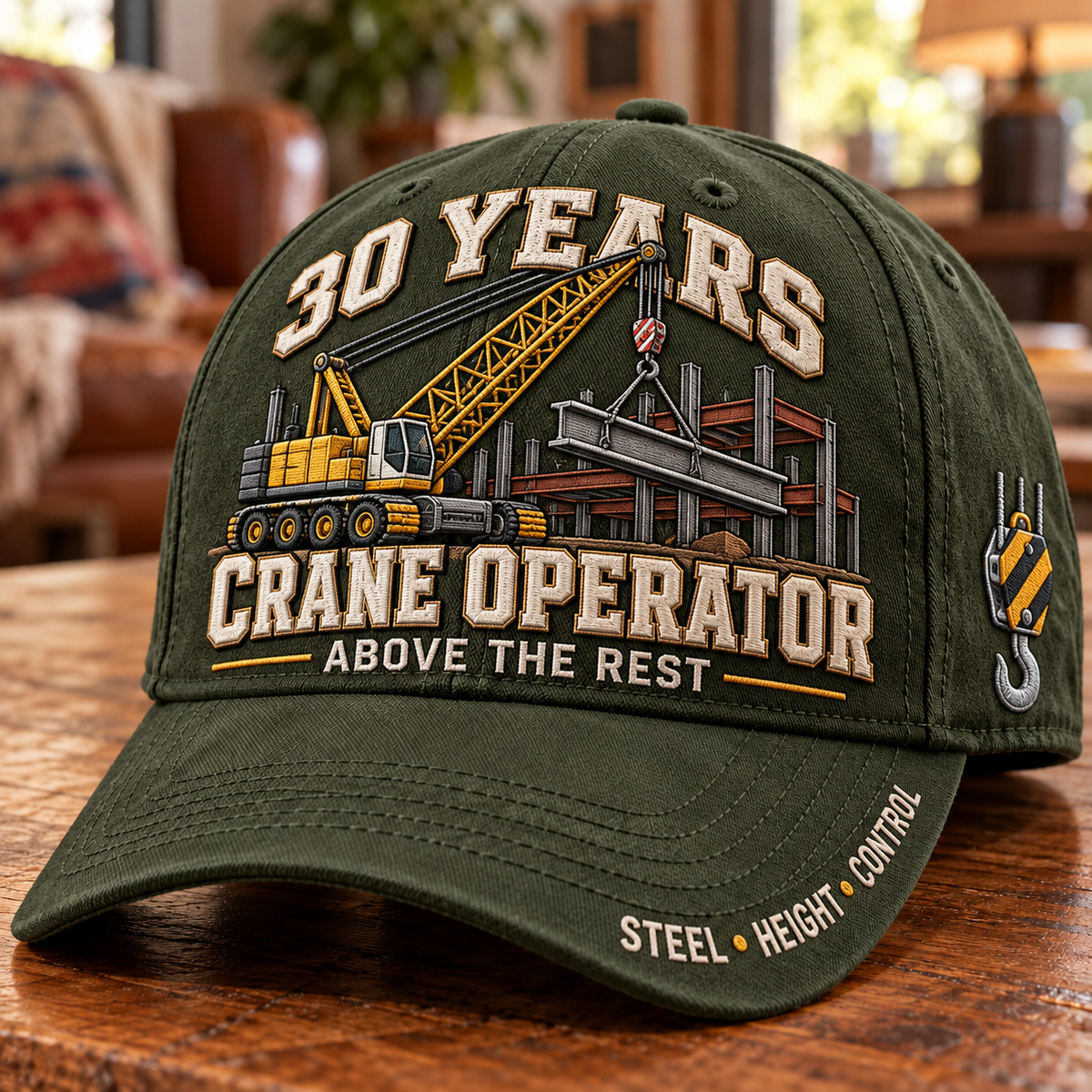 🏗️ 30 Years Above The Rest Crane Operator Milestone Baseball Cap – Customizable Years