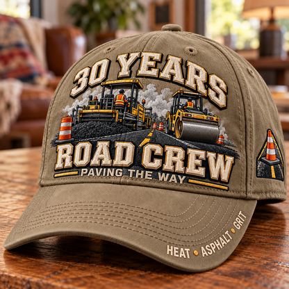 🚧 30 Years Paving The Way Road Crew Milestone Baseball Cap – Customizable Years