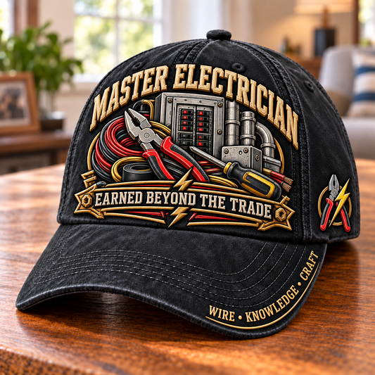 ⚡ Earned Beyond The Trade Master Electrician Baseball Cap