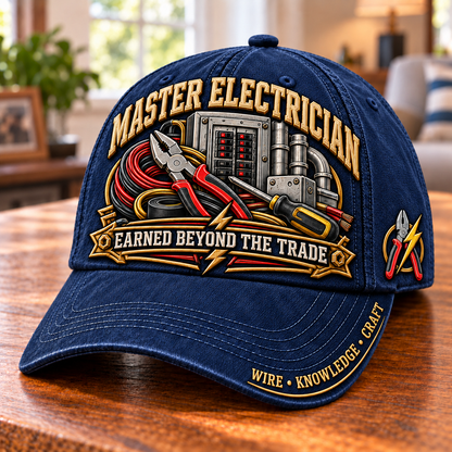 ⚡ Earned Beyond The Trade Master Electrician Baseball Cap