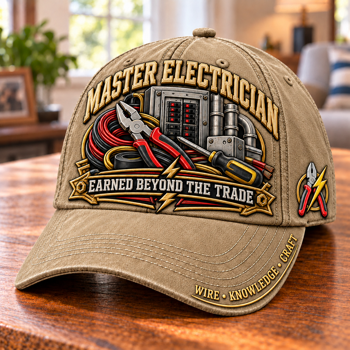 ⚡ Earned Beyond The Trade Master Electrician Baseball Cap