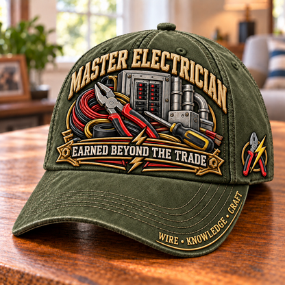 ⚡ Earned Beyond The Trade Master Electrician Baseball Cap