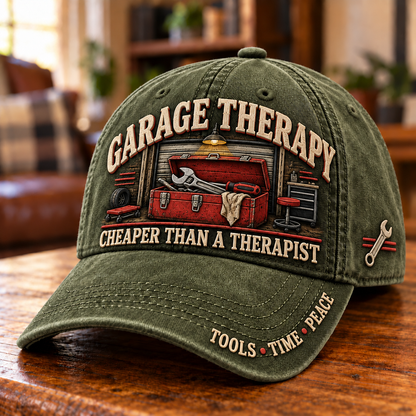 🔧 Garage Therapy Mechanic Humor Baseball Cap