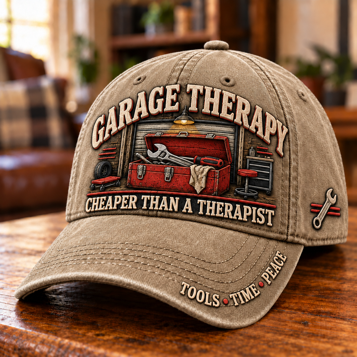 🔧 Garage Therapy Mechanic Humor Baseball Cap