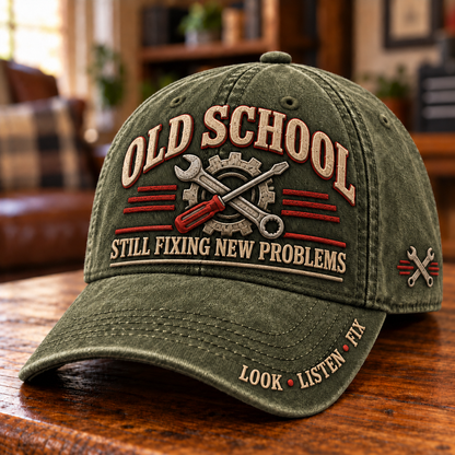 🔧 Old School Still Fixing New Problems Mechanic Baseball Cap