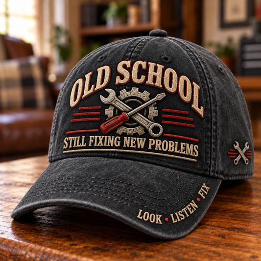 🔧 Old School Still Fixing New Problems Mechanic Baseball Cap