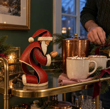 🎅✝️Santa Kneeling Before Jesus Christmas Figurines