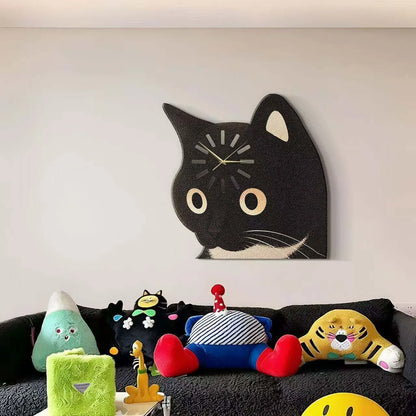 🐱Funny Loading Cat & Dog Wooden Wall Clock – Quirky Animal Wall Decor
