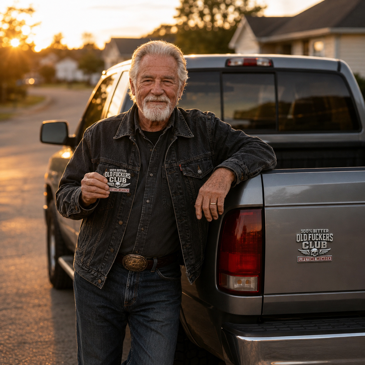 🔥☠️ 100% Bitter Old F*ckers Club Lifetime Member Metal Car Emblem
