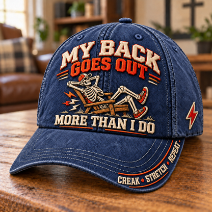 😂 My Back Goes Out More Than I Do – Funny Aging Baseball Cap