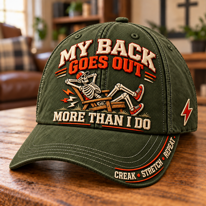 😂 My Back Goes Out More Than I Do – Funny Aging Baseball Cap