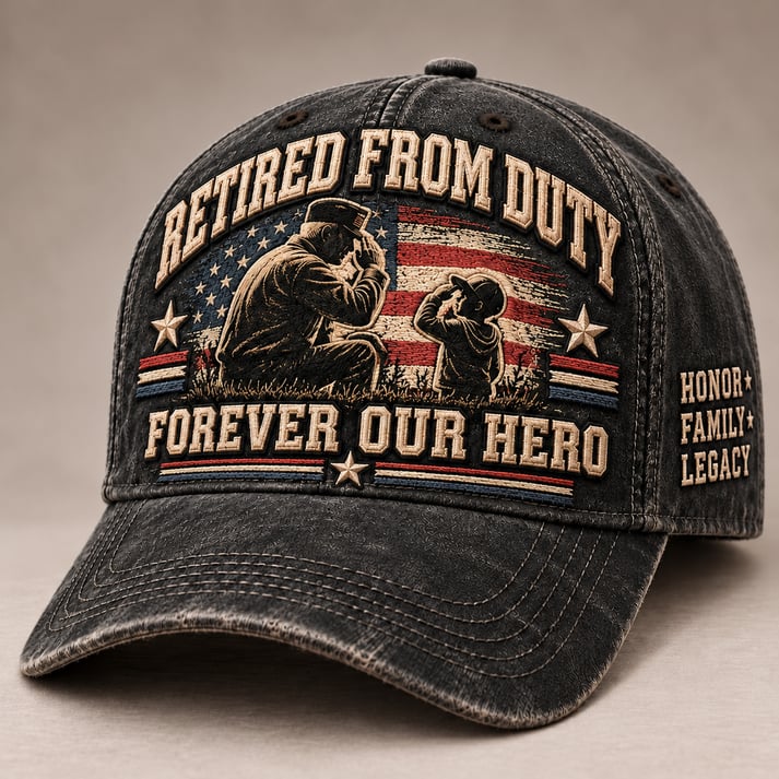 🇺🇸 Forever Our Hero Veteran & Grandpa Tribute Baseball Cap – 2 Meaningful Designs