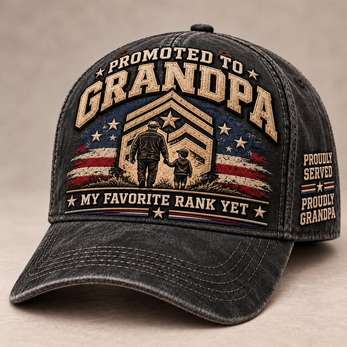 🇺🇸 Forever Our Hero Veteran & Grandpa Tribute Baseball Cap – 2 Meaningful Designs
