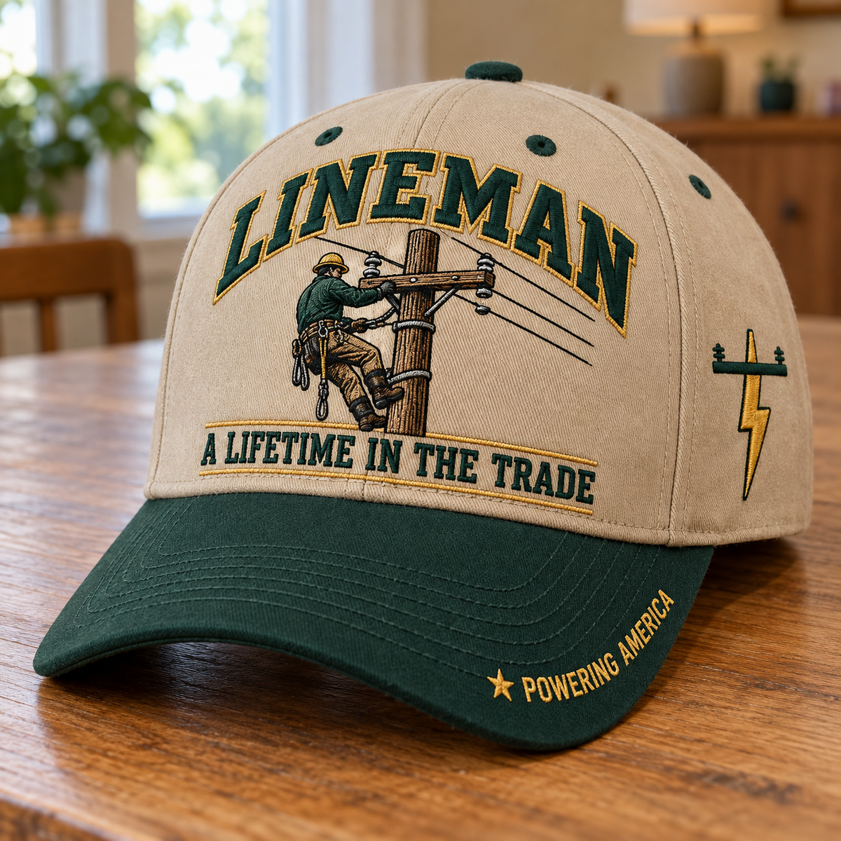 ⚡ Lineman A Lifetime In The Trade – Powering America Baseball Cap