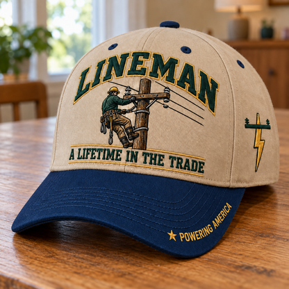 ⚡ Lineman A Lifetime In The Trade – Powering America Baseball Cap