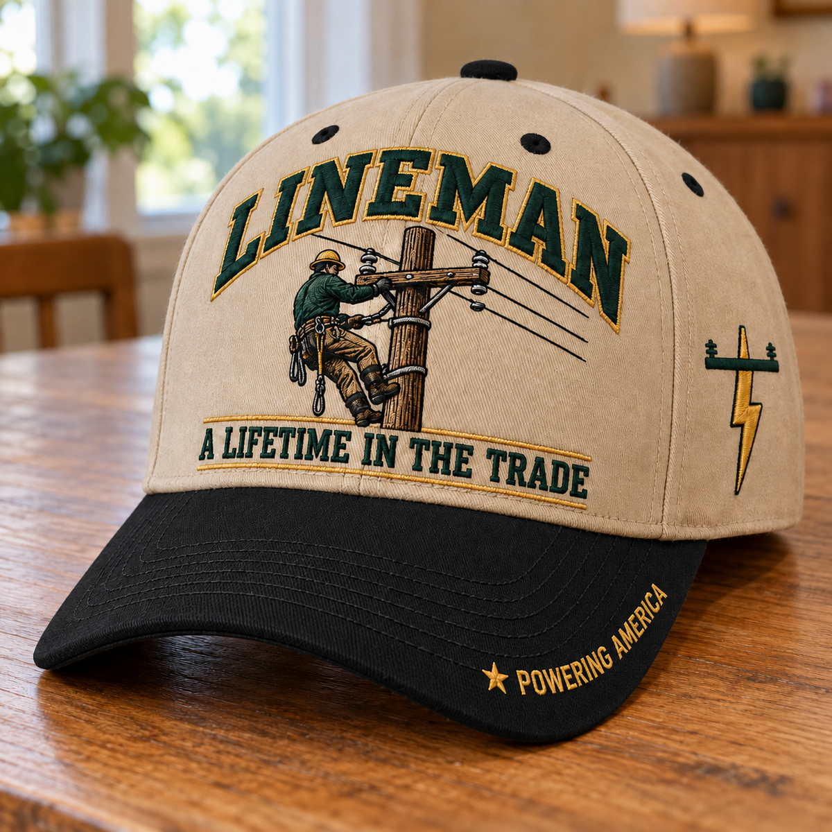 ⚡ Lineman A Lifetime In The Trade – Powering America Baseball Cap