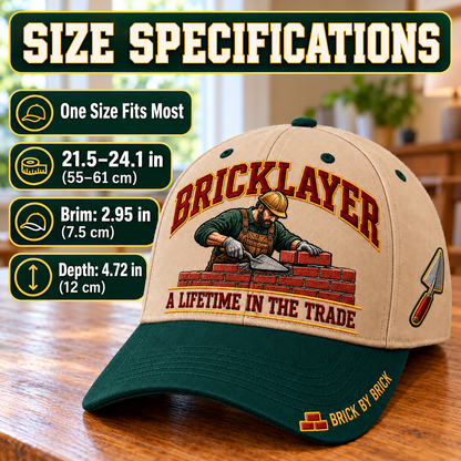 🧱 Bricklayer A Lifetime In The Trade – Brick By Brick Baseball Cap