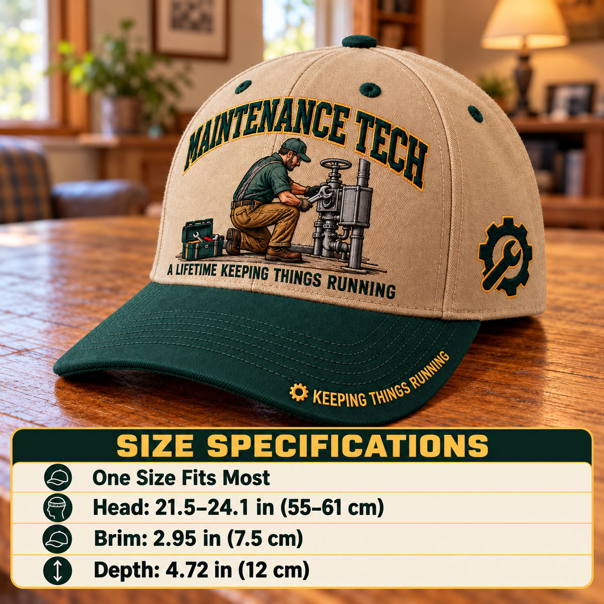 🔧 Maintenance Tech A Lifetime Keeping Things Running Baseball Cap