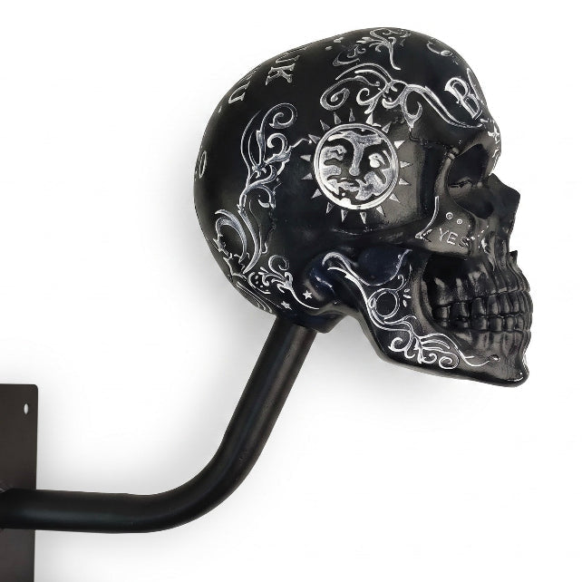 💀Skull Motorcycle Helmet Holder – Punk Skull Wall Mount Rack for Helmets, Jackets & Garage Decor