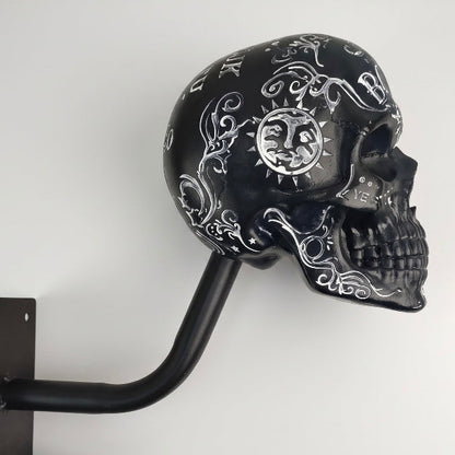 💀Skull Motorcycle Helmet Holder – Punk Skull Wall Mount Rack for Helmets, Jackets & Garage Decor