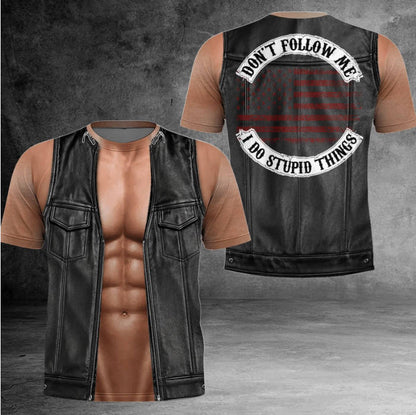 Funny Don't Follow Me - Personlized Vehicle Photo Shirt - Gift For Biker