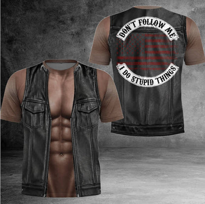 Funny Don't Follow Me - Personlized Vehicle Photo Shirt - Gift For Biker